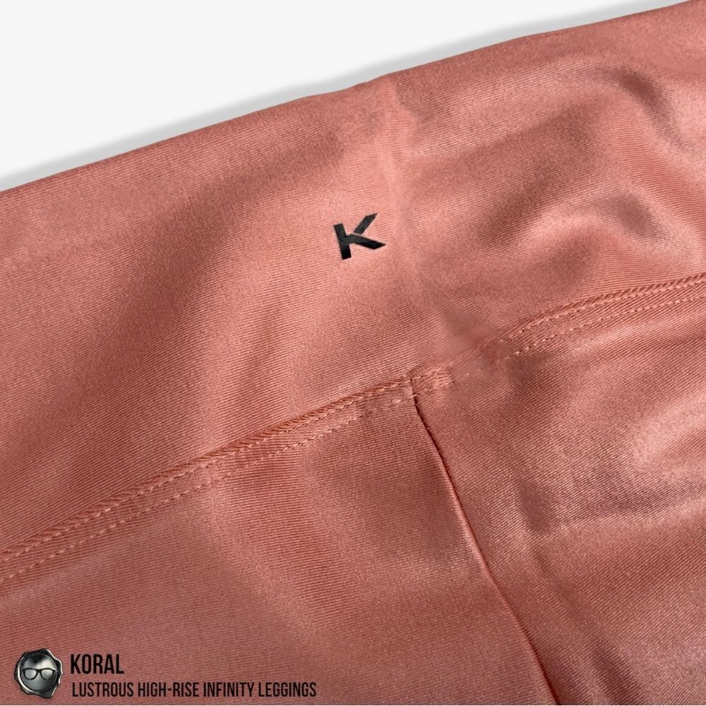 KORAL LUSTROUS INFINITY HIGH-RISE LEGGINGS IN SAND SHEEN PINK WOMEN’S SIZE SMALL - Picture 7 of 14